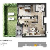 Pipera Plaza, apartament 2 camere, gradina privata, bloc finalizat